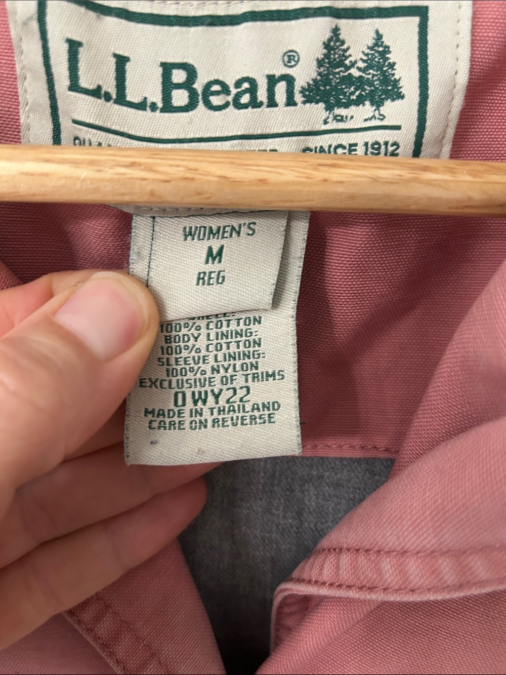 LLBean Chore Jacket Pink Canvas Barn Utility Brown Corduroy Collar Womens Medium - Picture 3 of 16